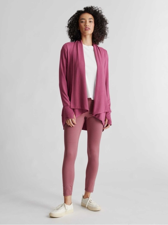 Quince Sweaters - Quince Modal French Terry Cardigan Rose Pink Thumbhole Size Medium